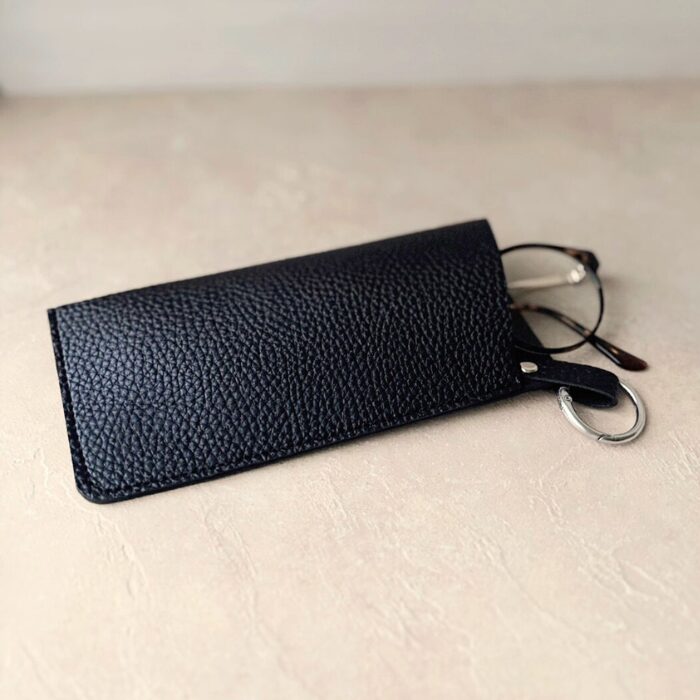 メガネケース 軽量 リングホルダー付き ソフトケース