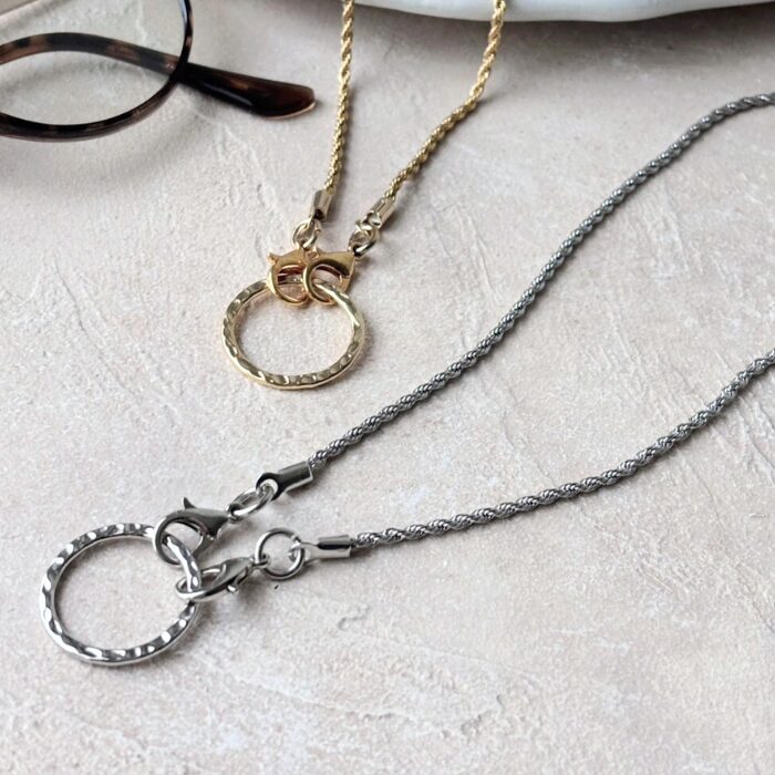 メガネホルダー ネックレス サージカルステンレス 眼鏡チェーン